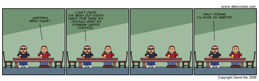 The latest comic strip. Click the menu below to select a strip from the archive. Then use the up/down cursor keys to navigate